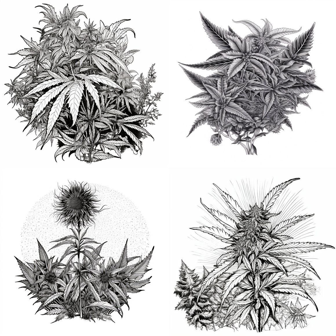 Summer High: A Line Art Journey with Marijuana