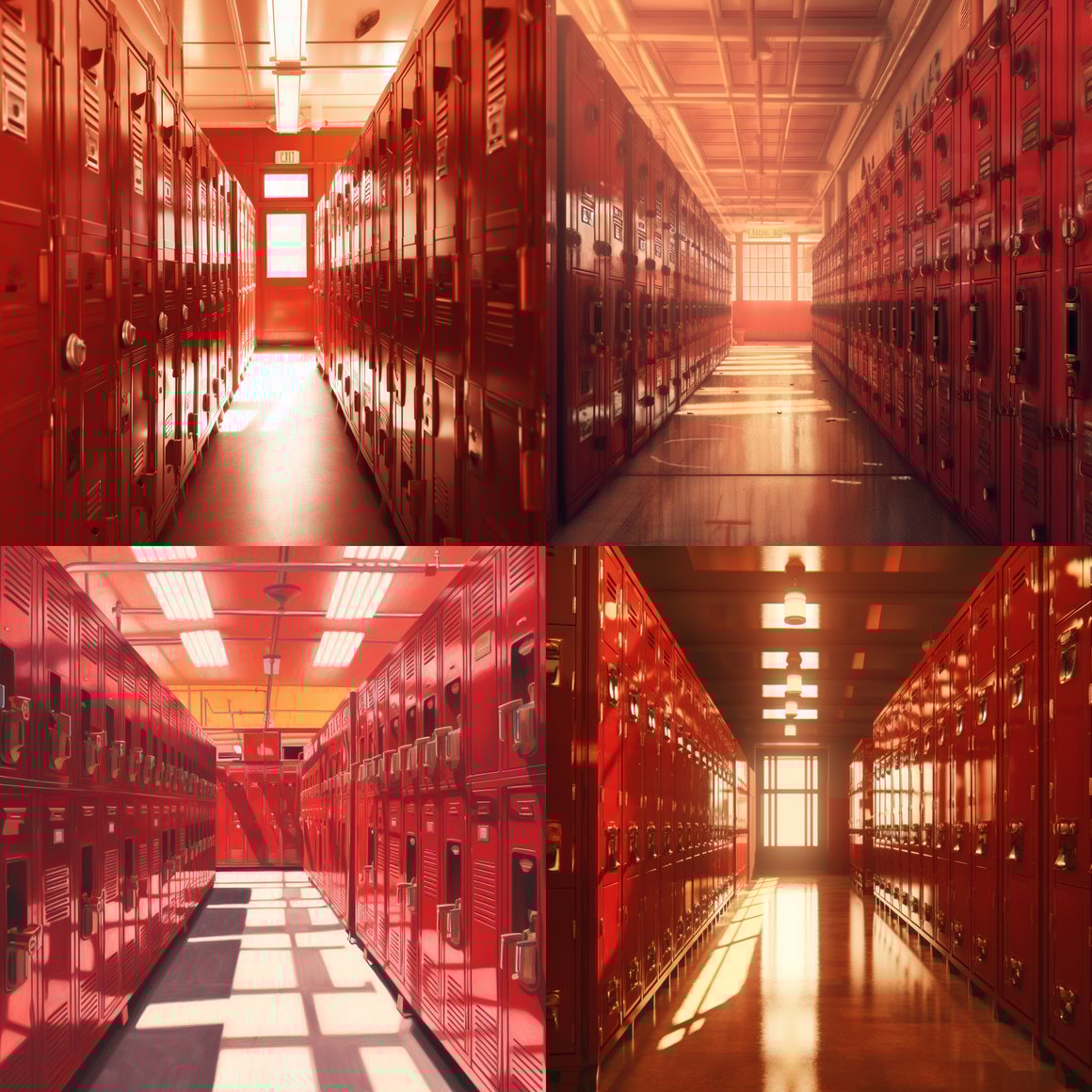 Sun-Kissed Red Lockers: A Midway Perspective