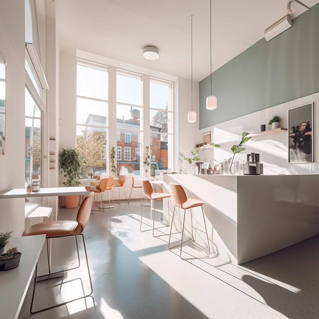 A Mid-Journey Pause at a Minimalist Cafe