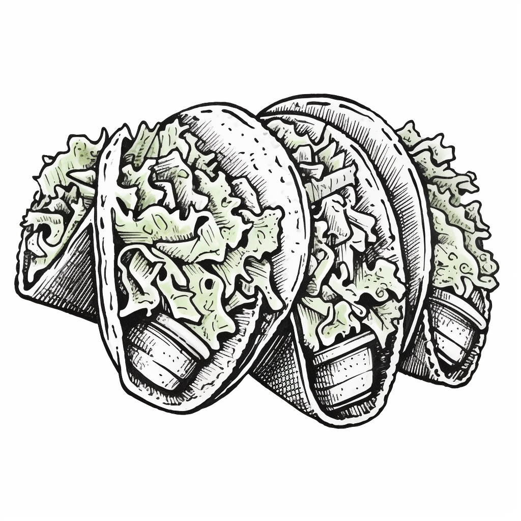 Mid-Travel Simple Taco Coloring Book