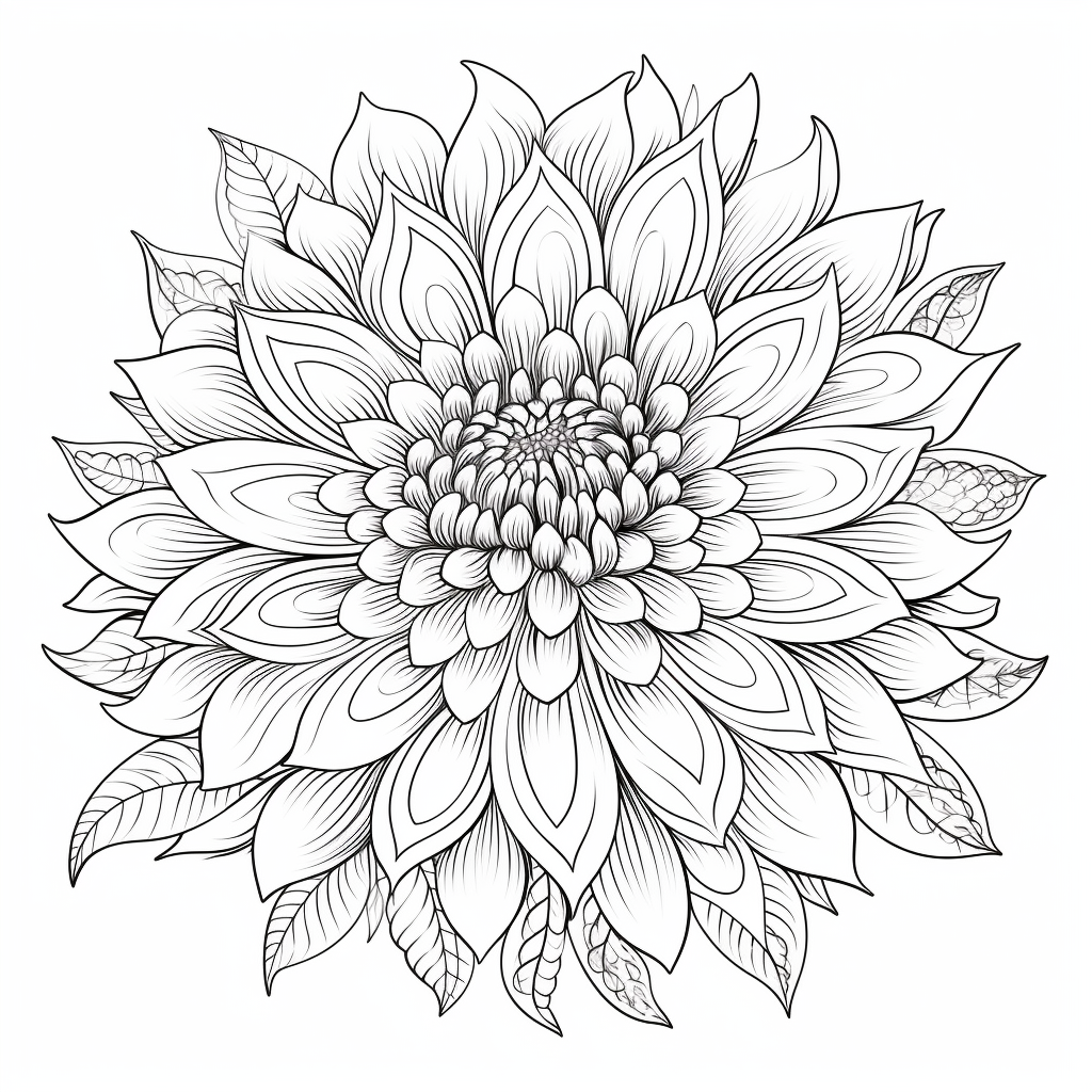 Chrysanthemum Flower Adult Coloring Page
