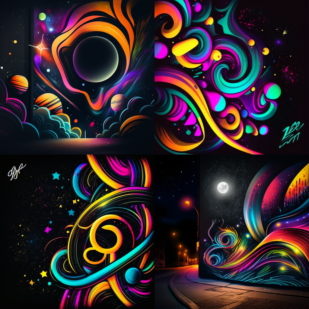 Neon Galaxy Graffiti: Website Background Design