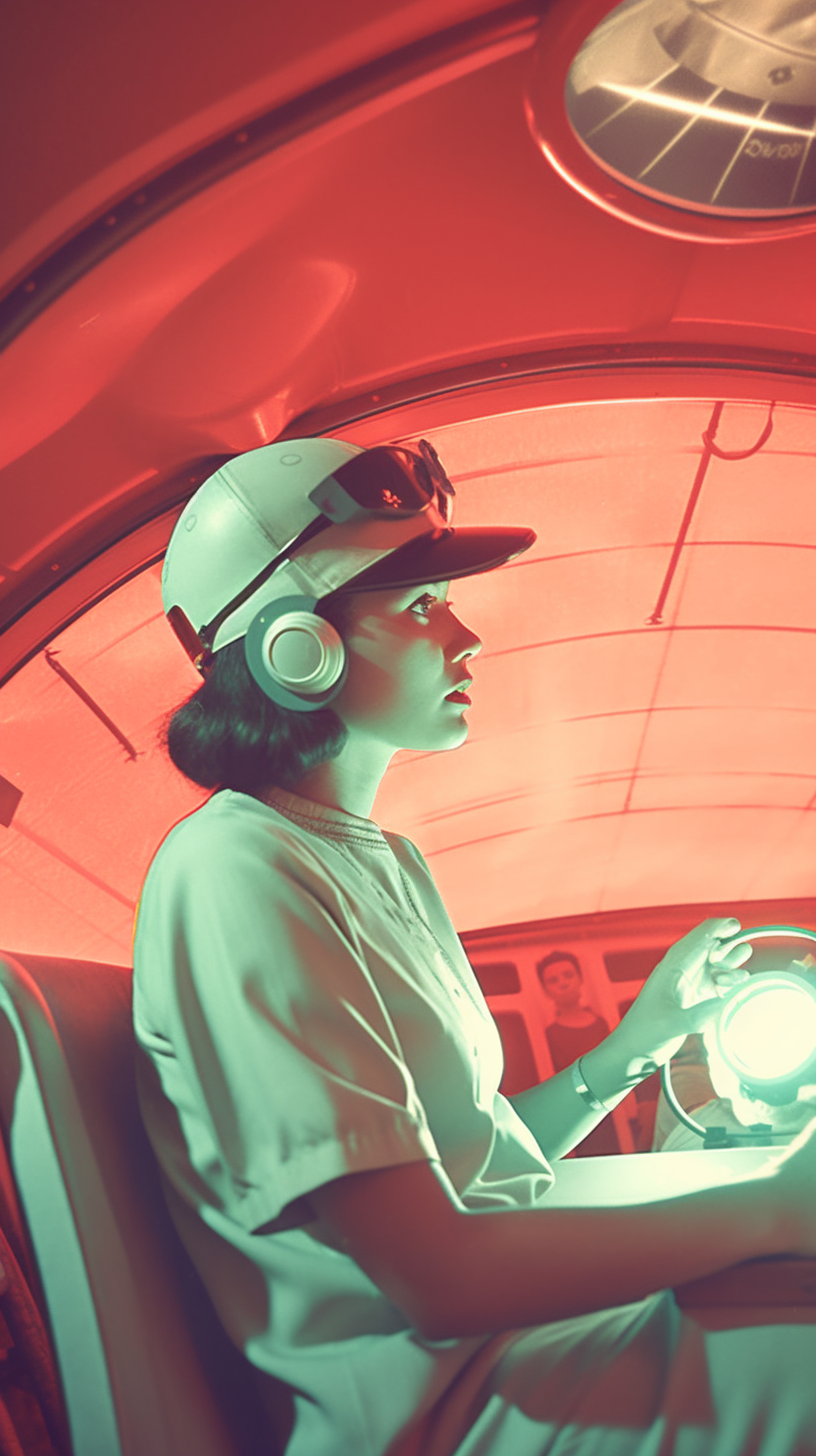 Retro-Futuristic Spaceship Baseball Mid-Journey Snapshot