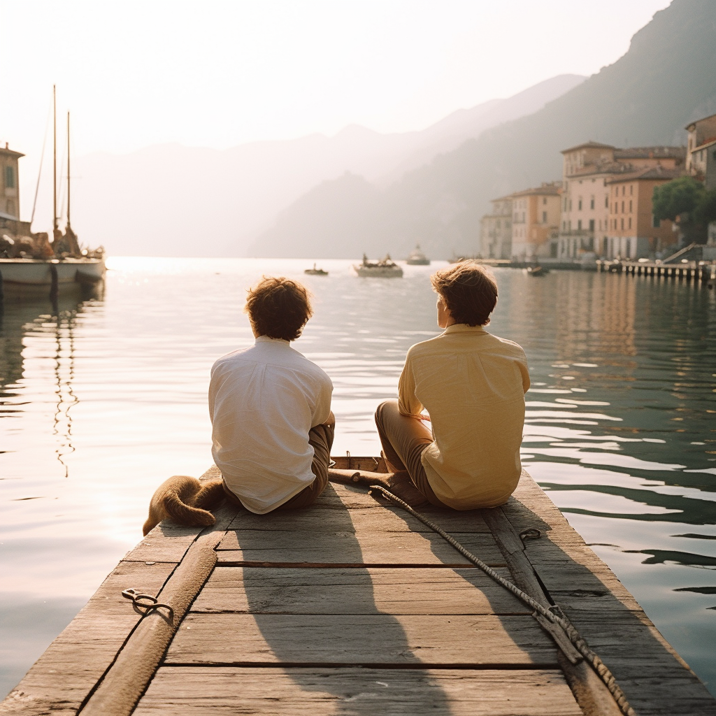 Chilling by Lake Como with Timothee Chalamet