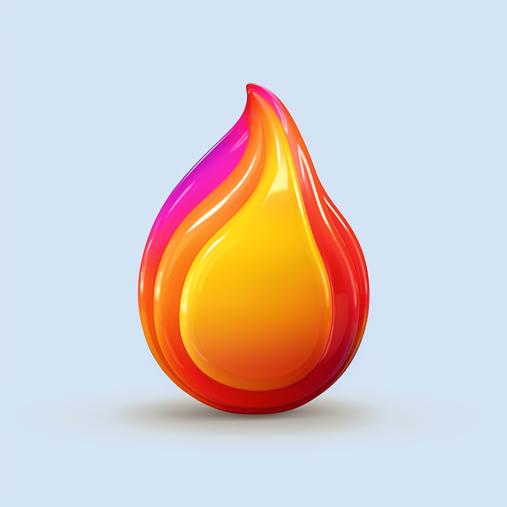 Neo-Pop 3D Flame Icon Render