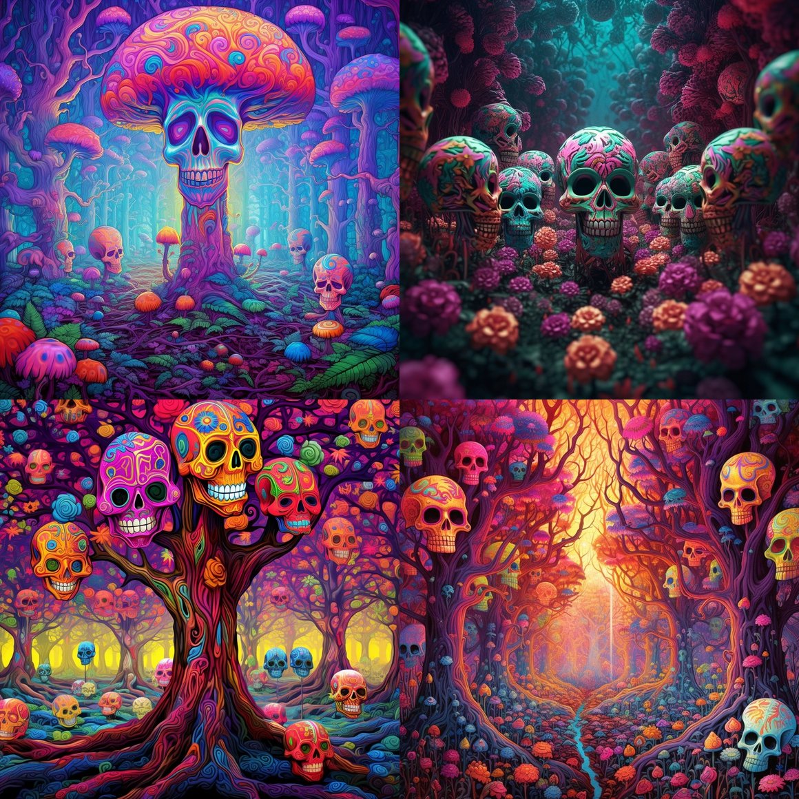 Sugar Skull Forest: A Psychedelic Mid-Journey Surprise