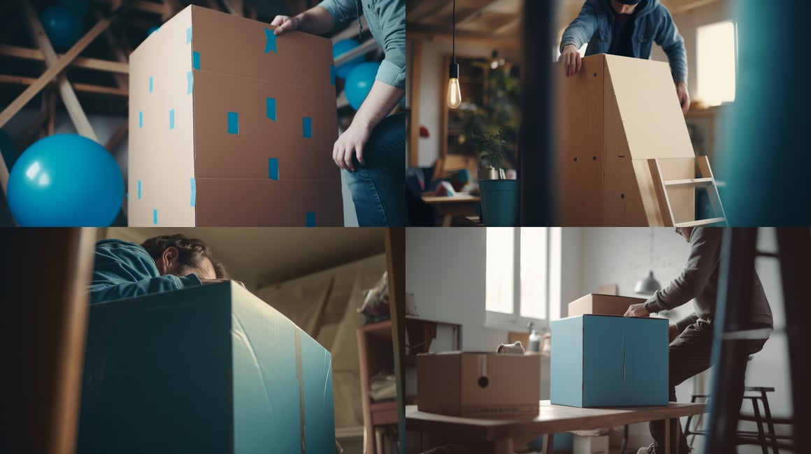 Climbing Wall Setup in a Pastel Living Room - Mid-journey Display