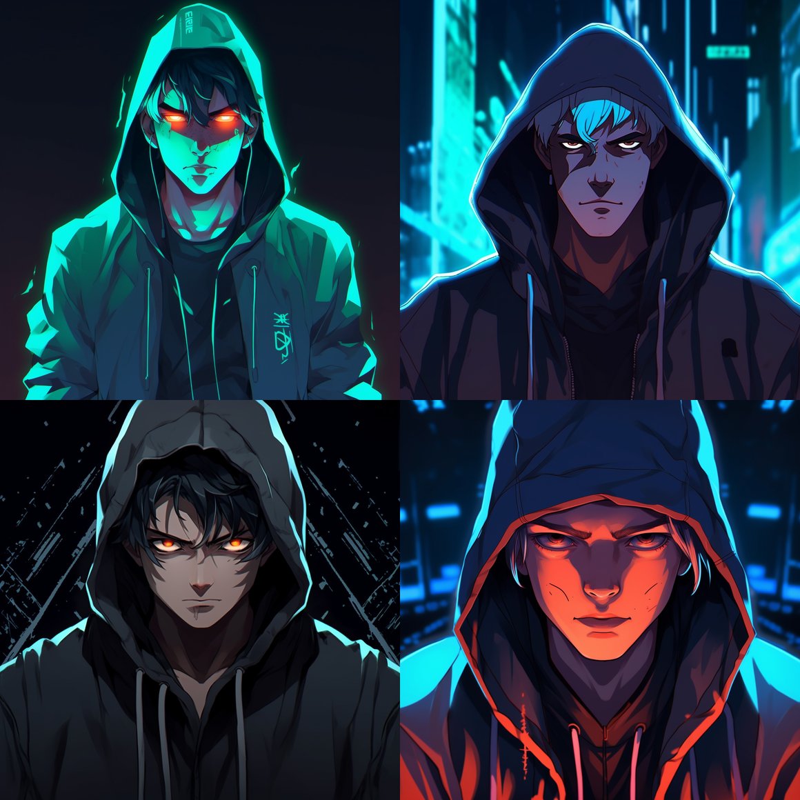 Neon Encounter: The Hooded Giant's Mid-Journey Intrigue