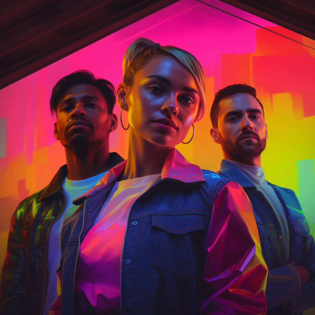 Neon Nights: A Photorealistic Group Portrait in HD