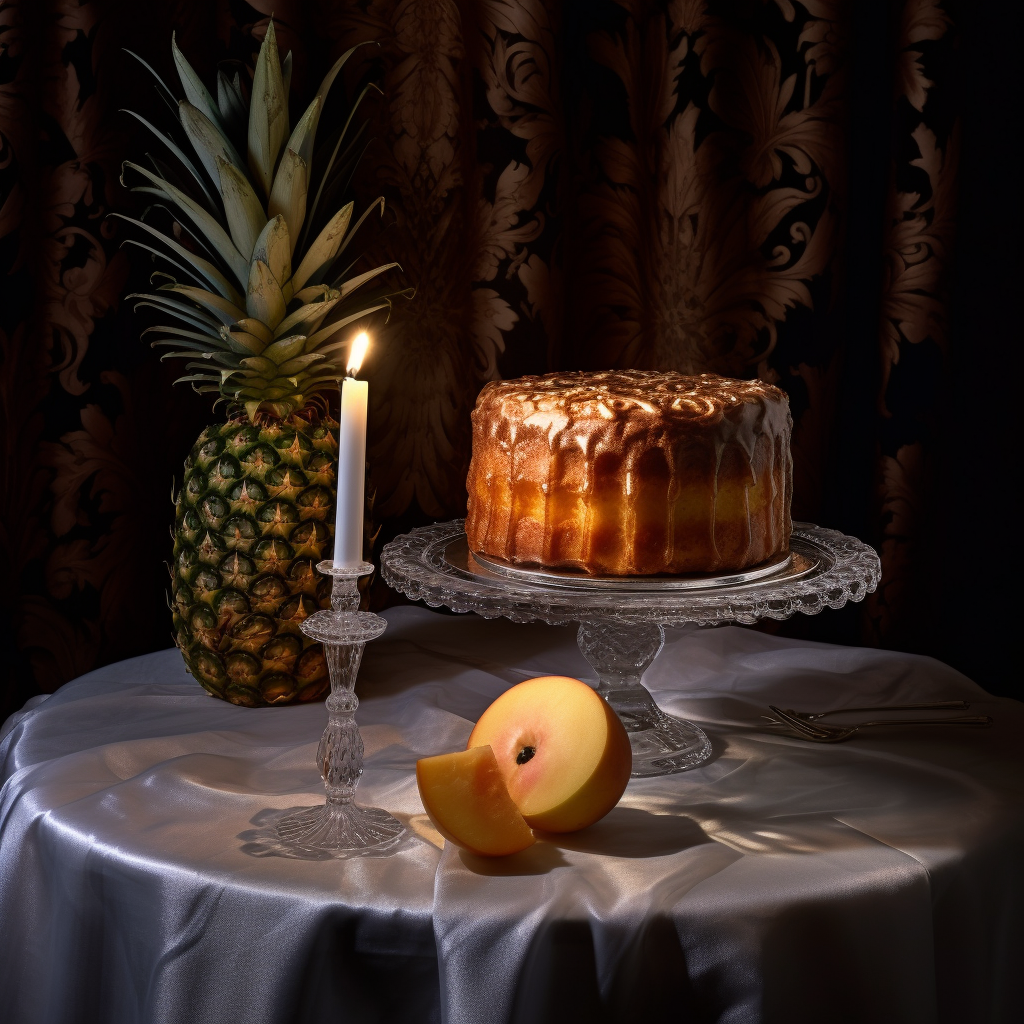 A Surrealistic Capture of Glass Pineapple Cake Delicacy