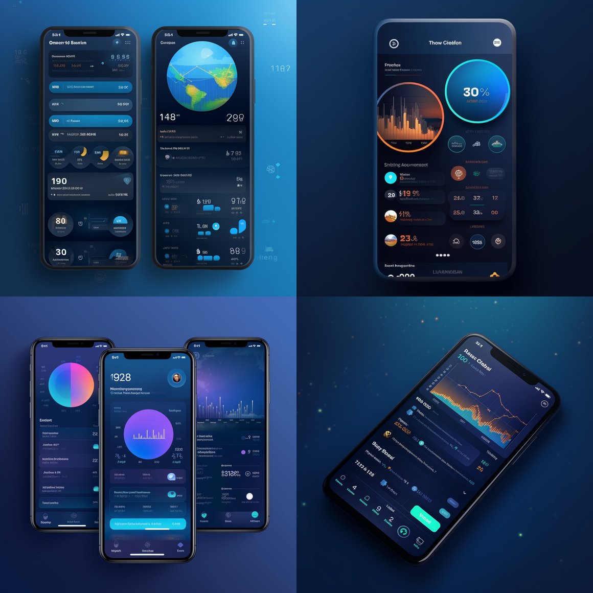 Mid-Way Progress on Blue-Themed Finance Management App UI Design