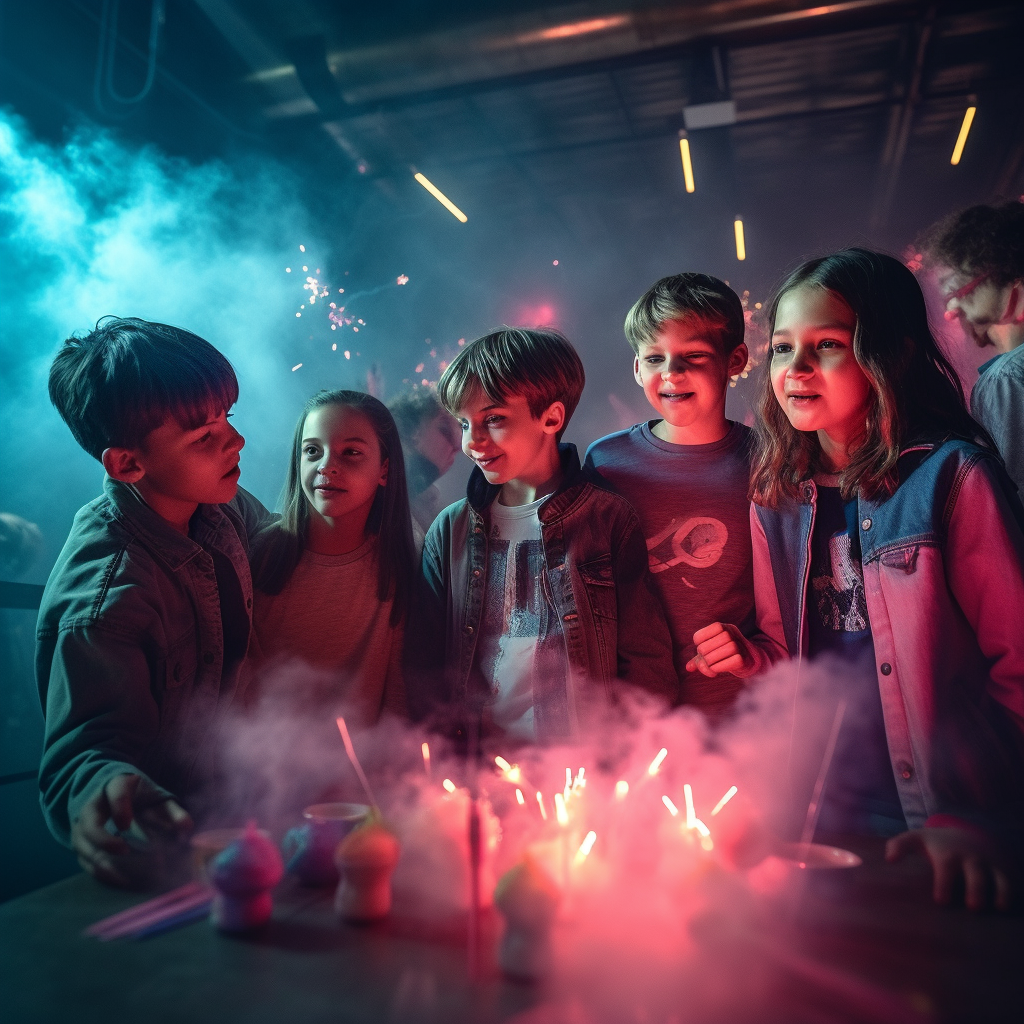Neon Battle: Puberty Birthday Bash in 36K HyperRealism