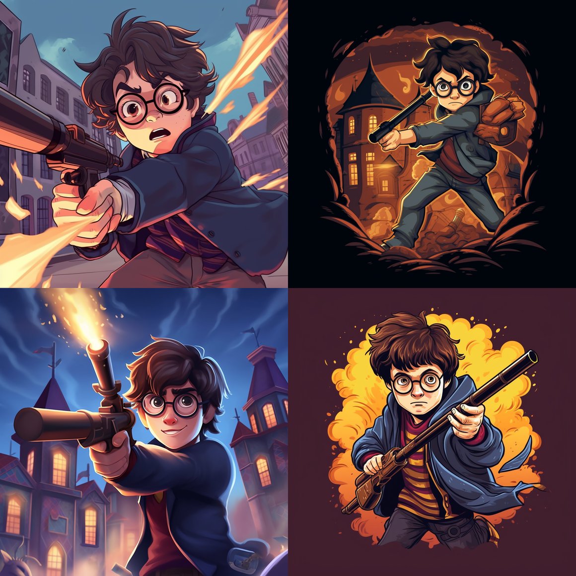 Harry Potter's Shotgun Showdown: A Hogwarts Adventure