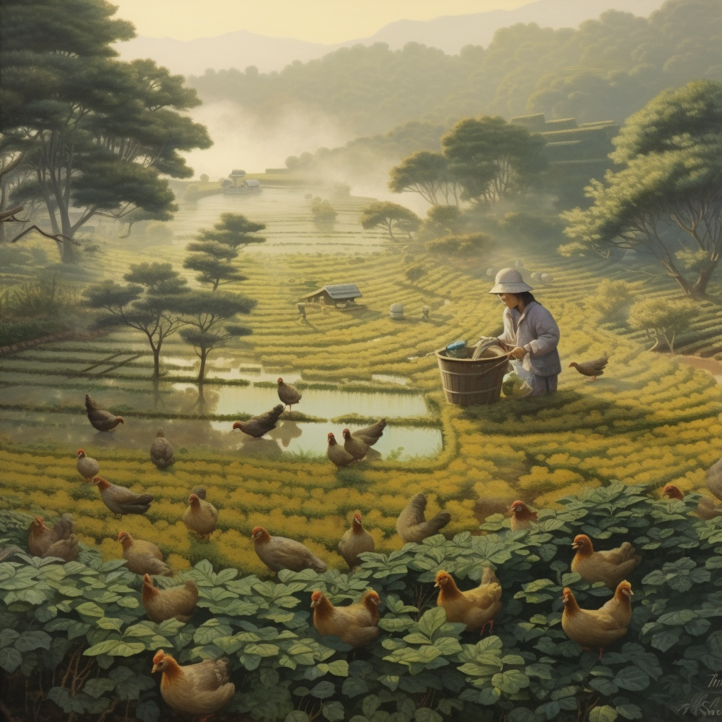 Harvest Interlude: Tranquil Moments on the Tea Field