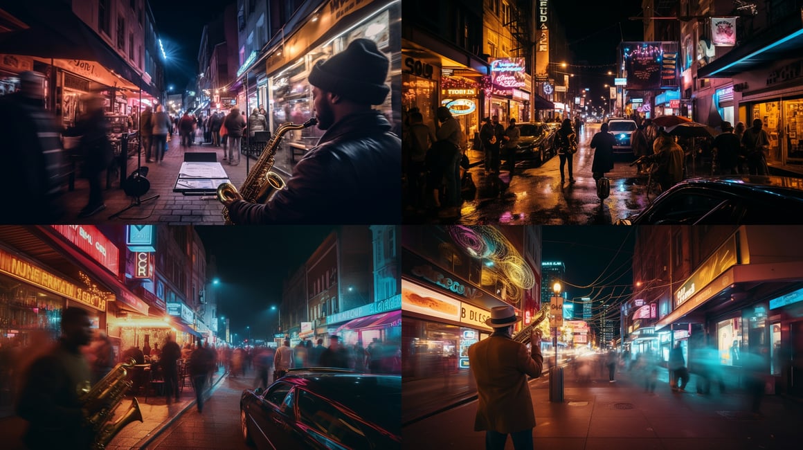 Neon Nights: Urban Jazz Symphony in Long Exposure