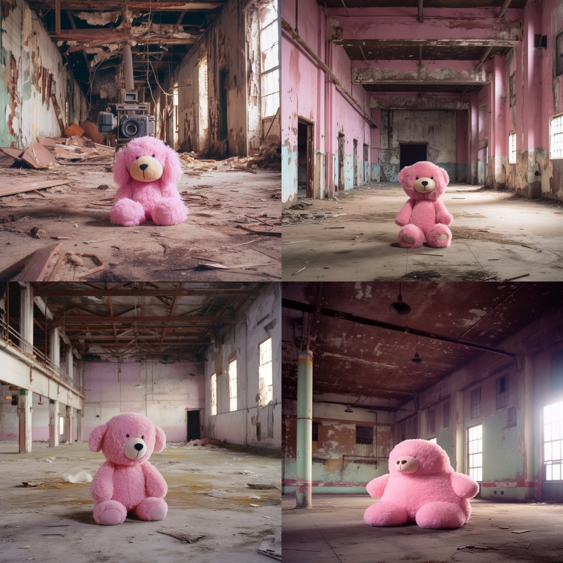 Resurgence of Furry Pink Nostalgia in Derelict Architectures