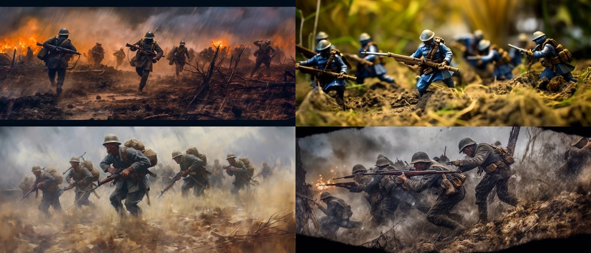 Desperate Dash: WW1 French Soldiers in No Man's Land
