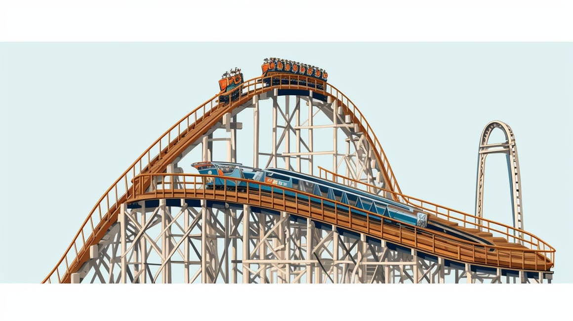 Designing a Detailed Mid-Course Roller Coaster Track Side View