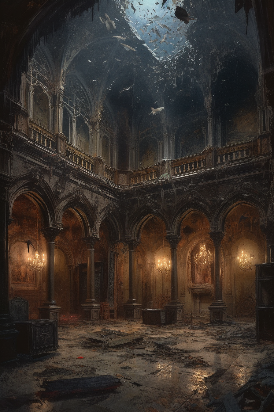 Haunting Depths - Count Dracula's Lonely Castle Night Scene