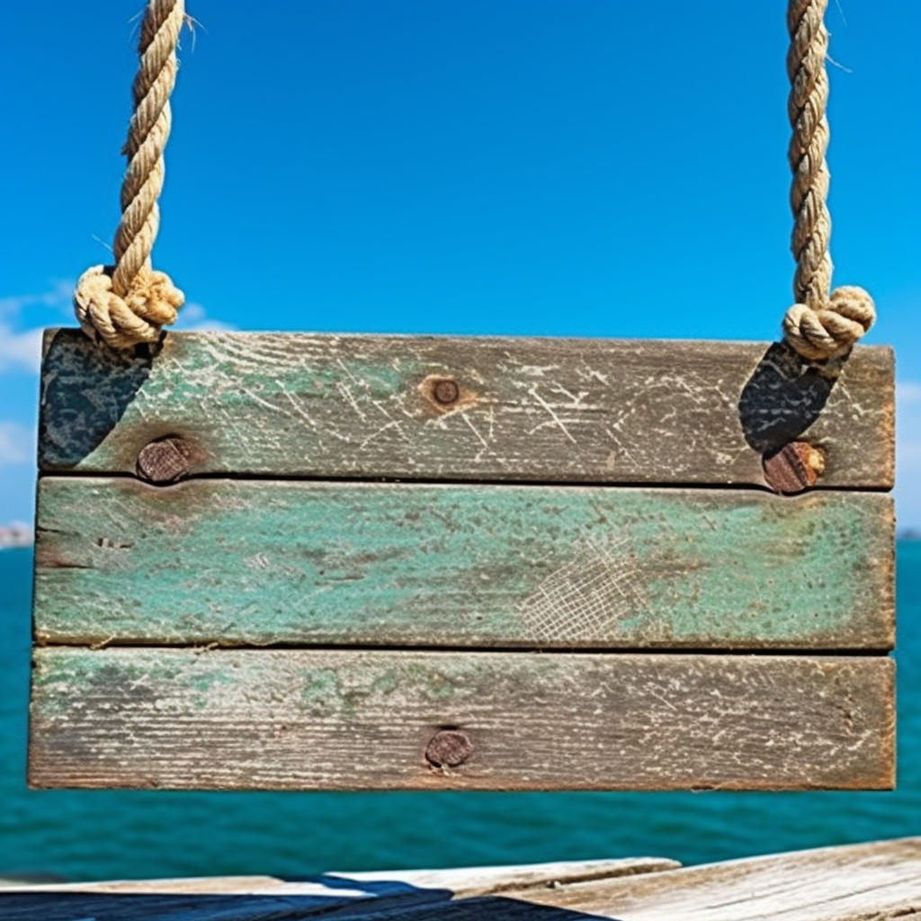 Midday Sunshine on a Beach-Inspired Distressed Wooden Sign