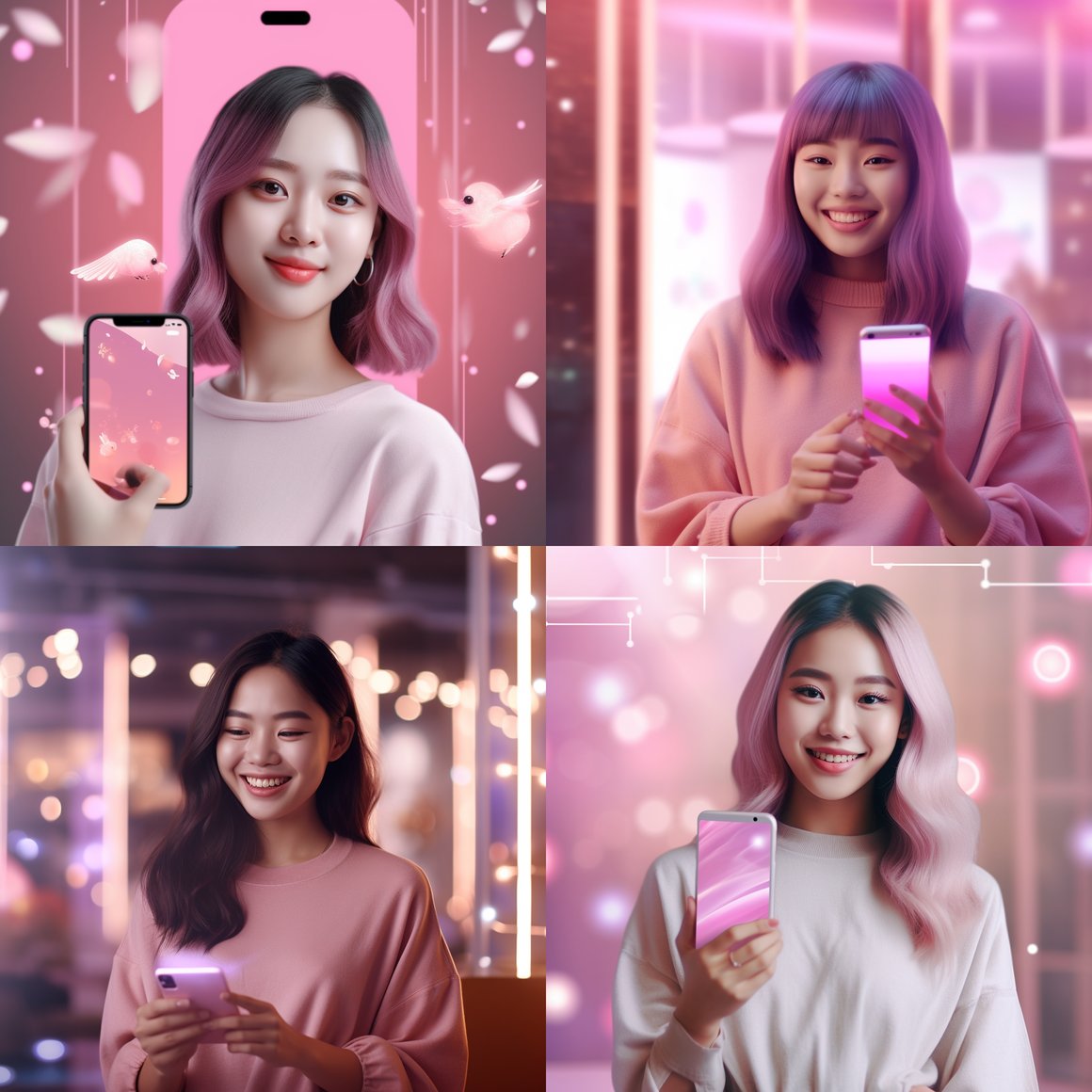 Happy Korean Woman Exploring Fintech App Commercial v5.1