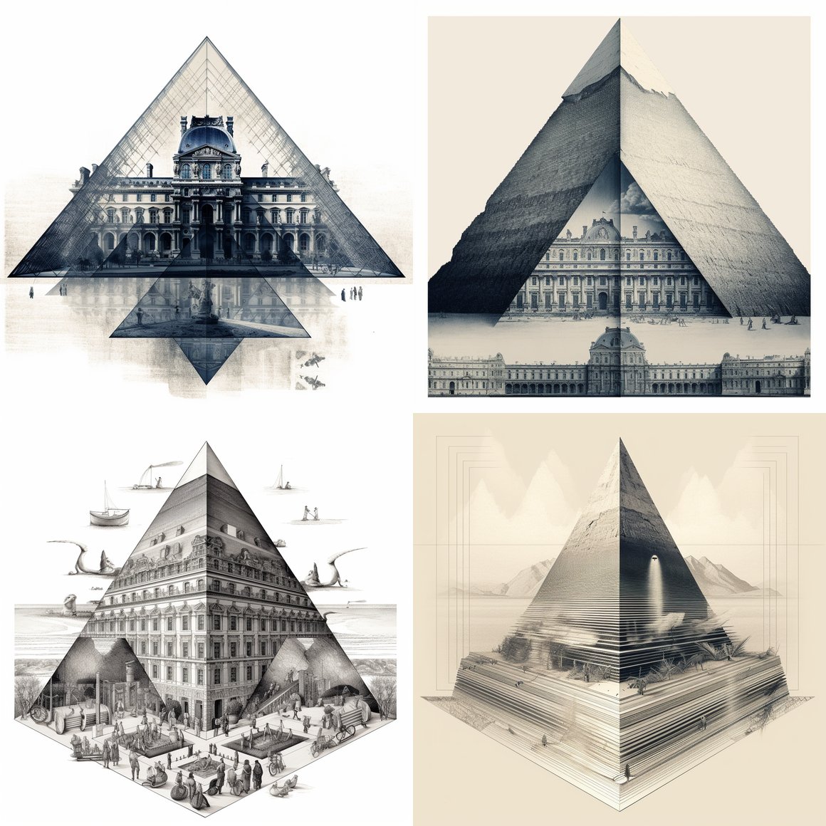 Artistic Exploration: Inverted Pyramid Illustration
