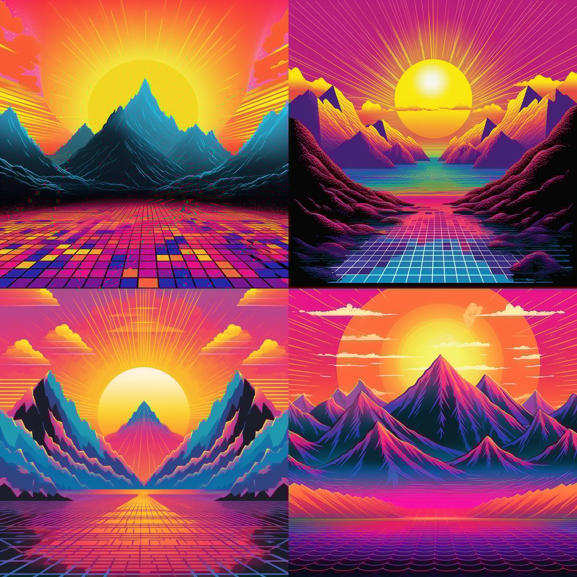 Retro Adventure: A Pixelated Mountain Journey