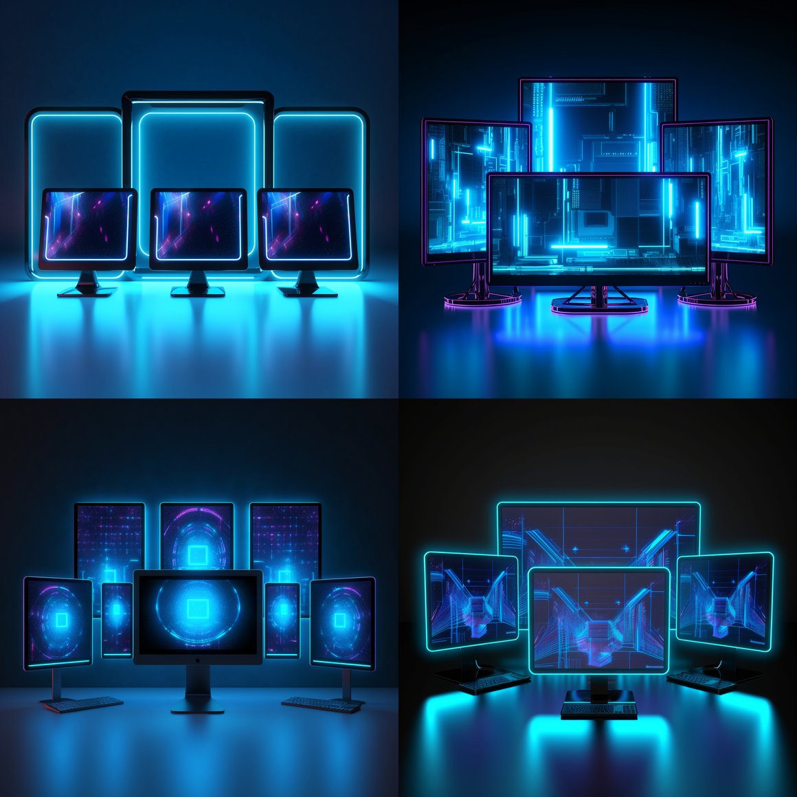 Neon Blue Cyber Journey: A Midway Promotional Pause