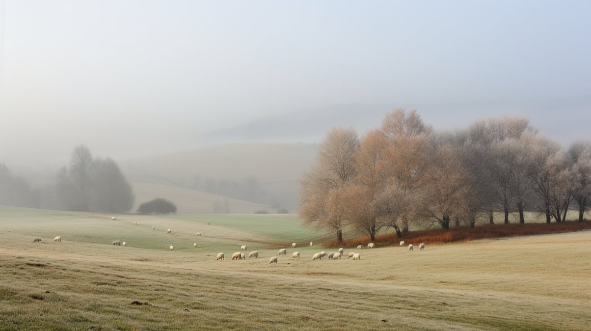 Chilly Dawn: A Winter's Journey through the Countryside