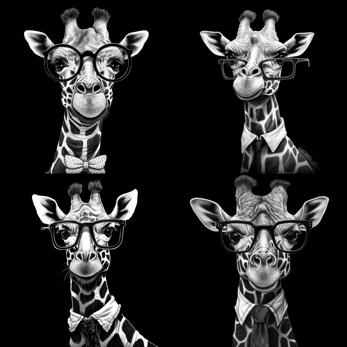 Midnight Encounter: Anime Giraffe Sketch
