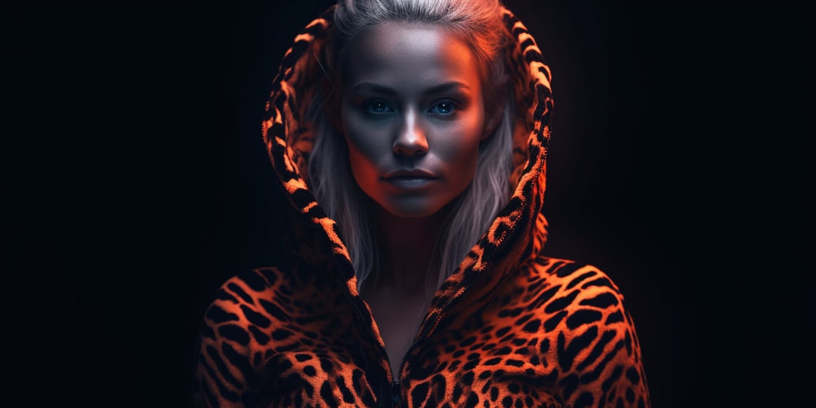 Neon Orange Leopard Skin in African Style