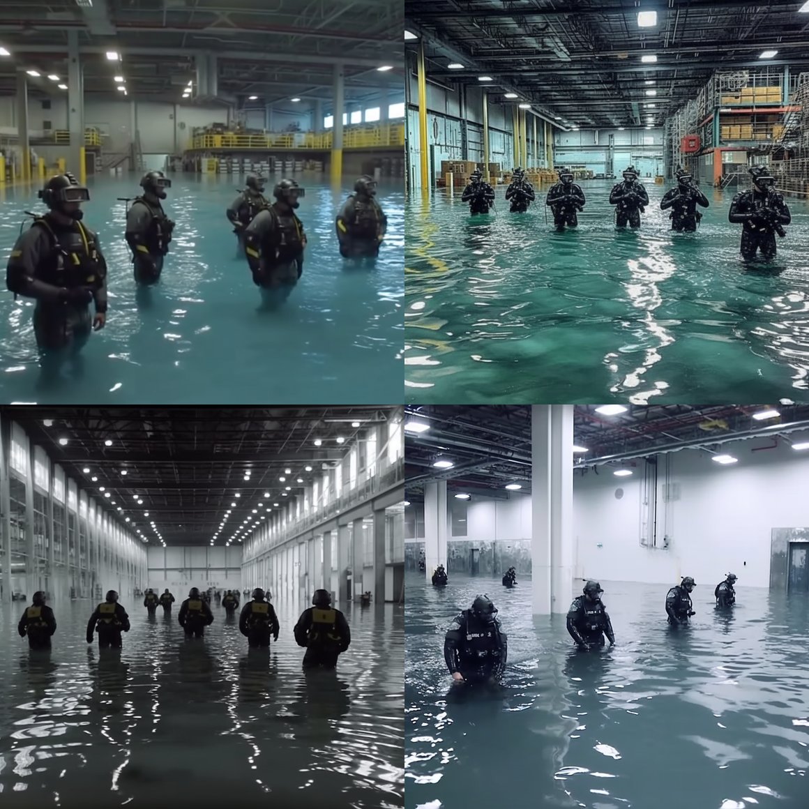 Submerged Warehouse: A Perilous Underwater Encounter
