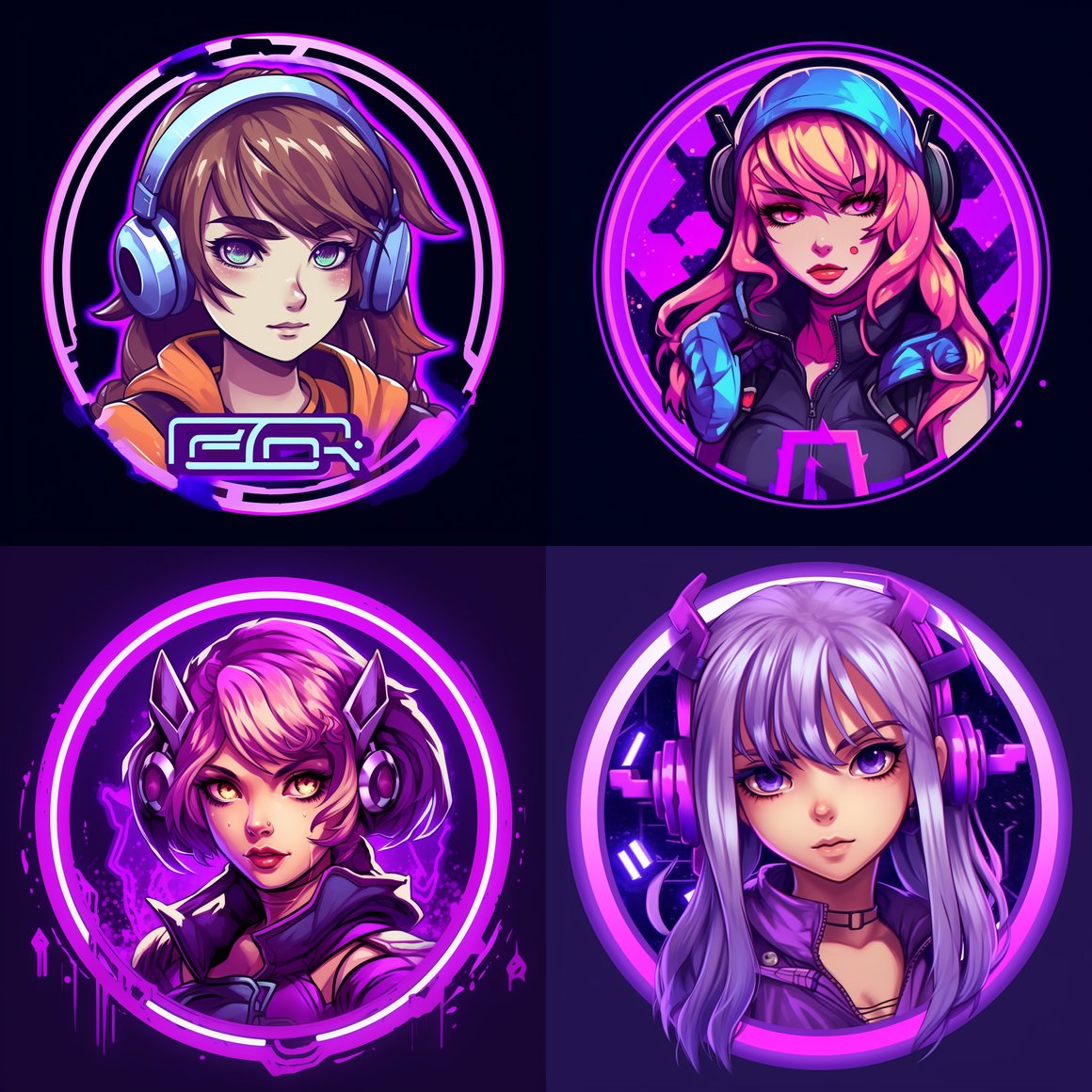 Neon Rebel Anime Girl Gaming Journey