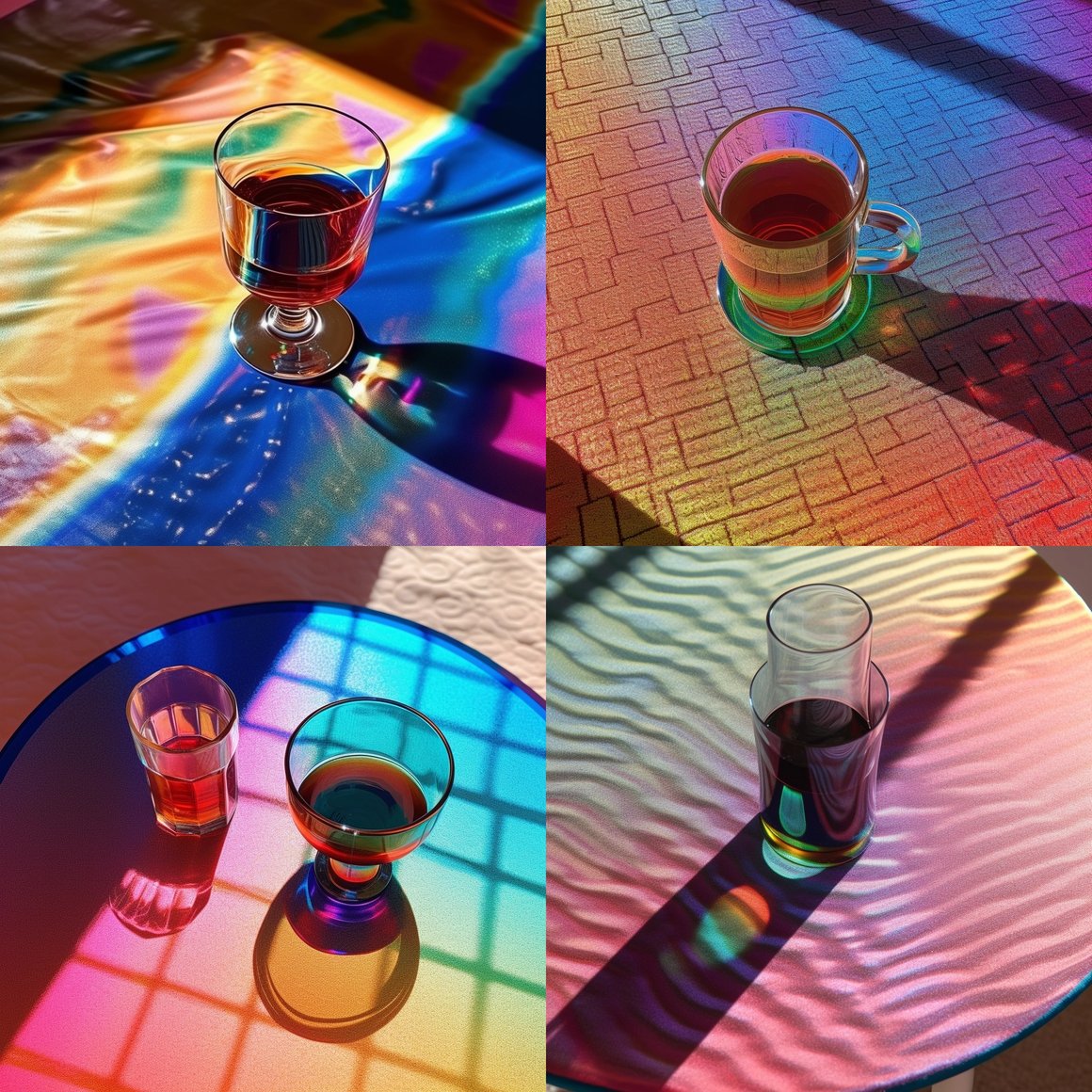 A Top-Down View of a Vibrant Coffee Table Scene