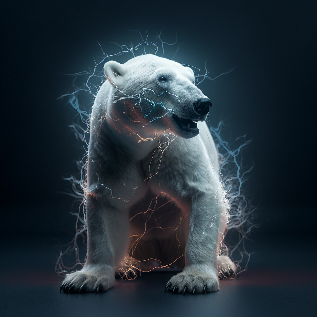 Polar Bear's Electric Aura in Ultra-Realistic 4K Details