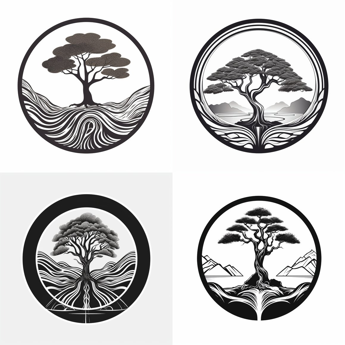 Art Deco Manzanita Tree Emblem