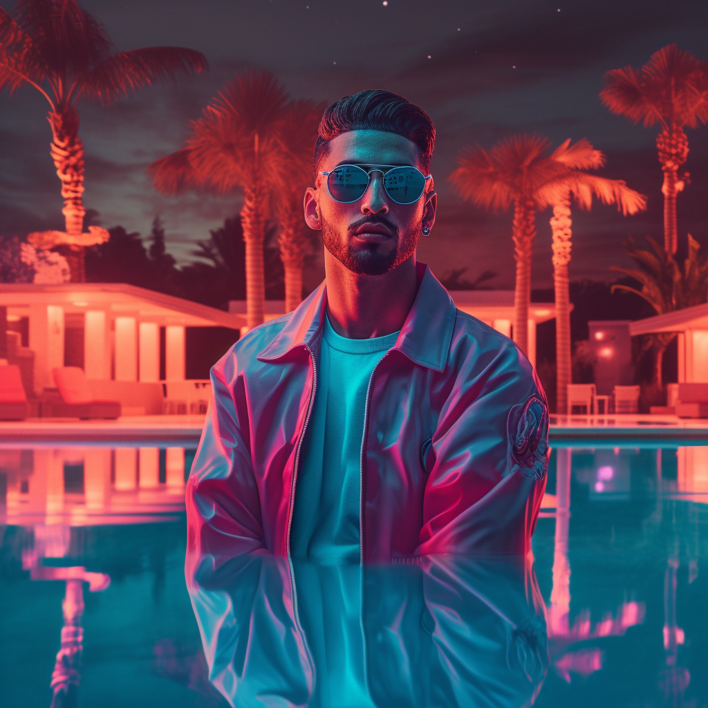 Neon Mirage: The Mid-journey of a European Pop Rapper
