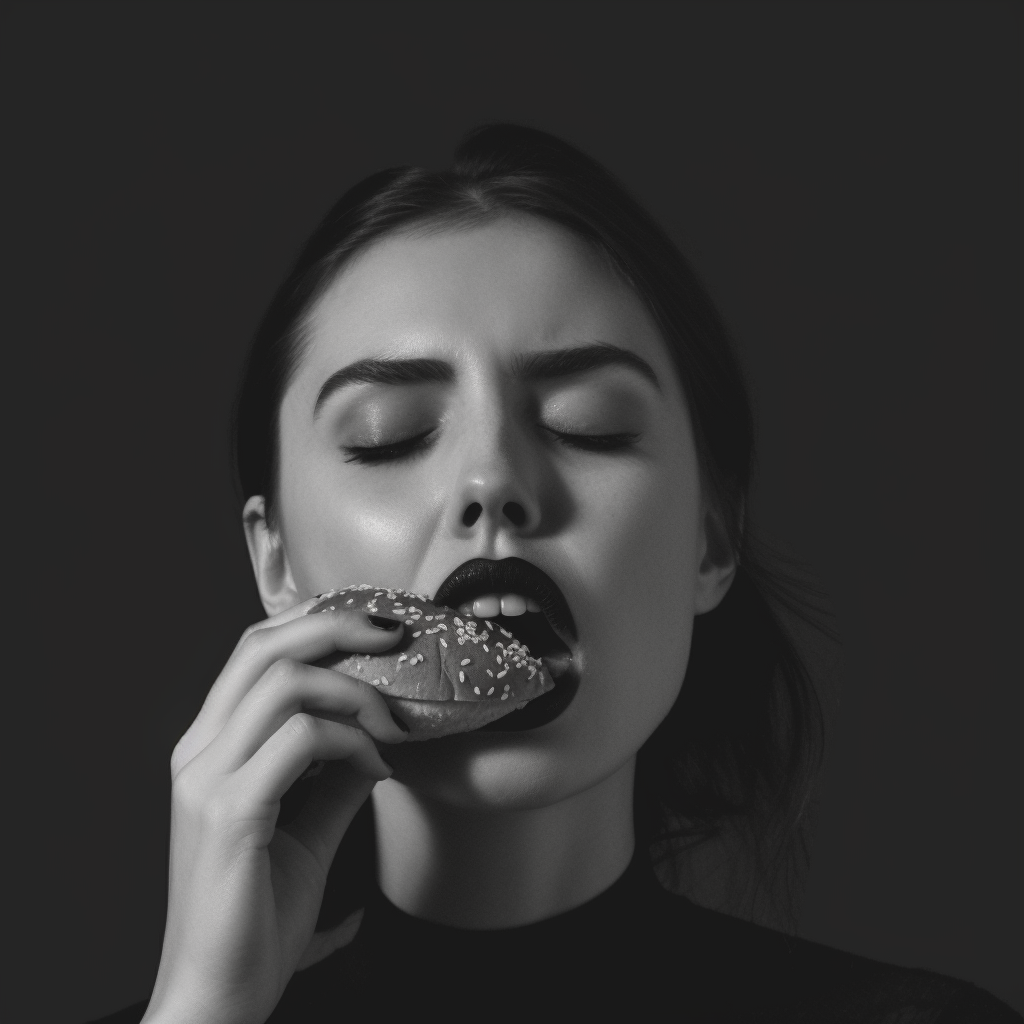 Retro Lunch Break: Mid-Century Monochrome Culinary Moment