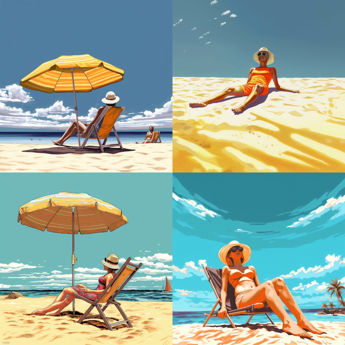 Summer Relaxation: Sunbathing on the Beach