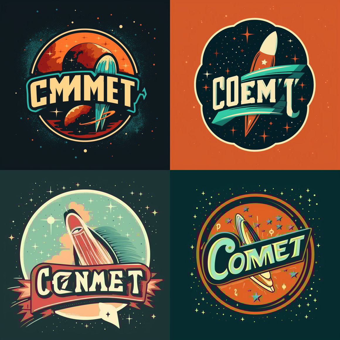 Retro Comet Logo Sticker Midway Design Update