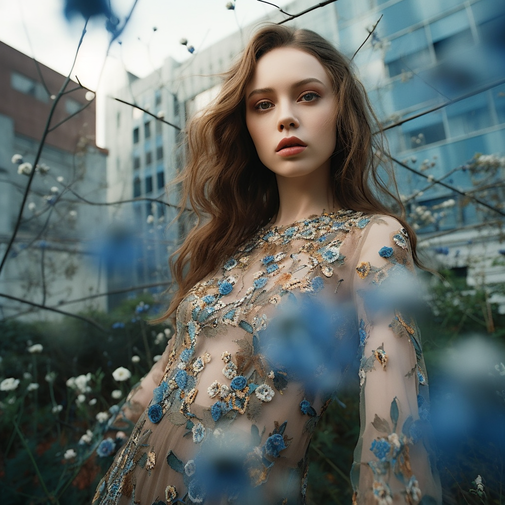 A Surreal Floral Journey in a Chaotic Urban Jungle