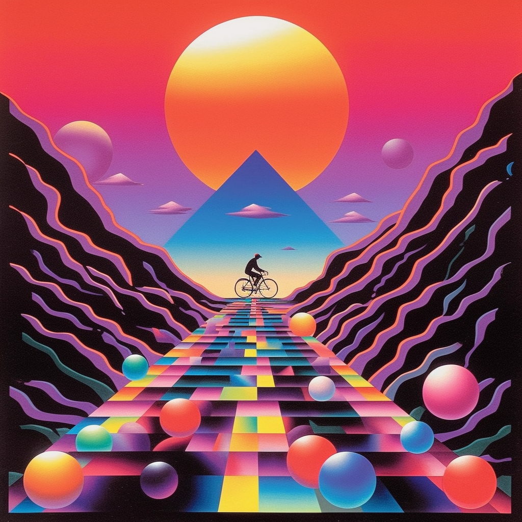 Retro Futura: 80's Inspired Cycling Journey Poster