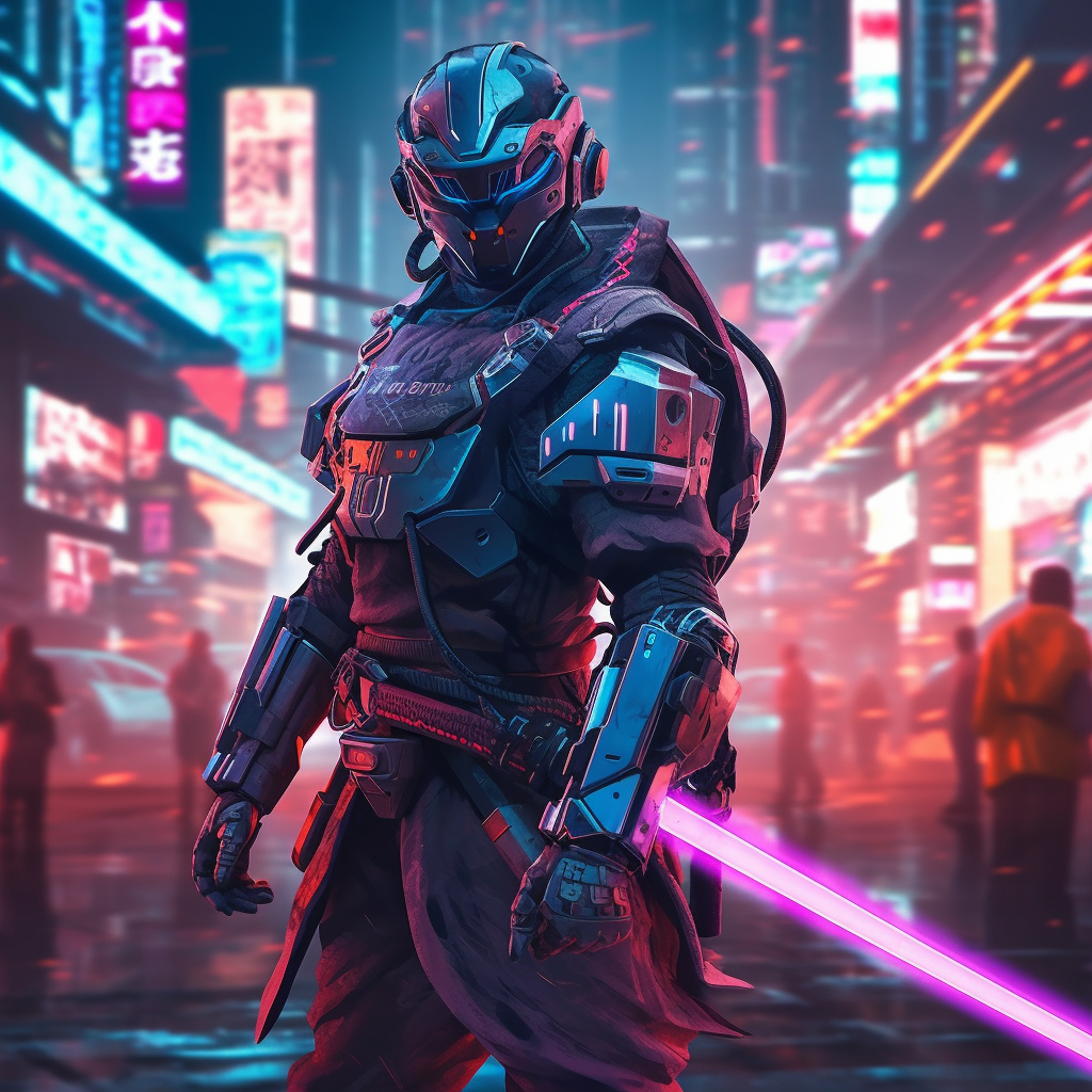 Neon Samurai: Futuristic Odyssey