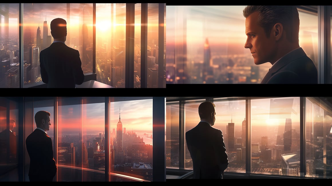 Harvey Specter's Mid-Journey Contemplation