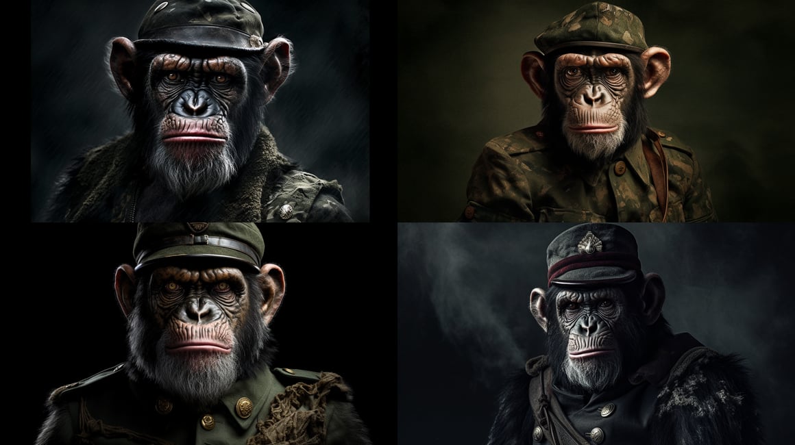 Chimp in the Trenches: A Digital Artistic Representation