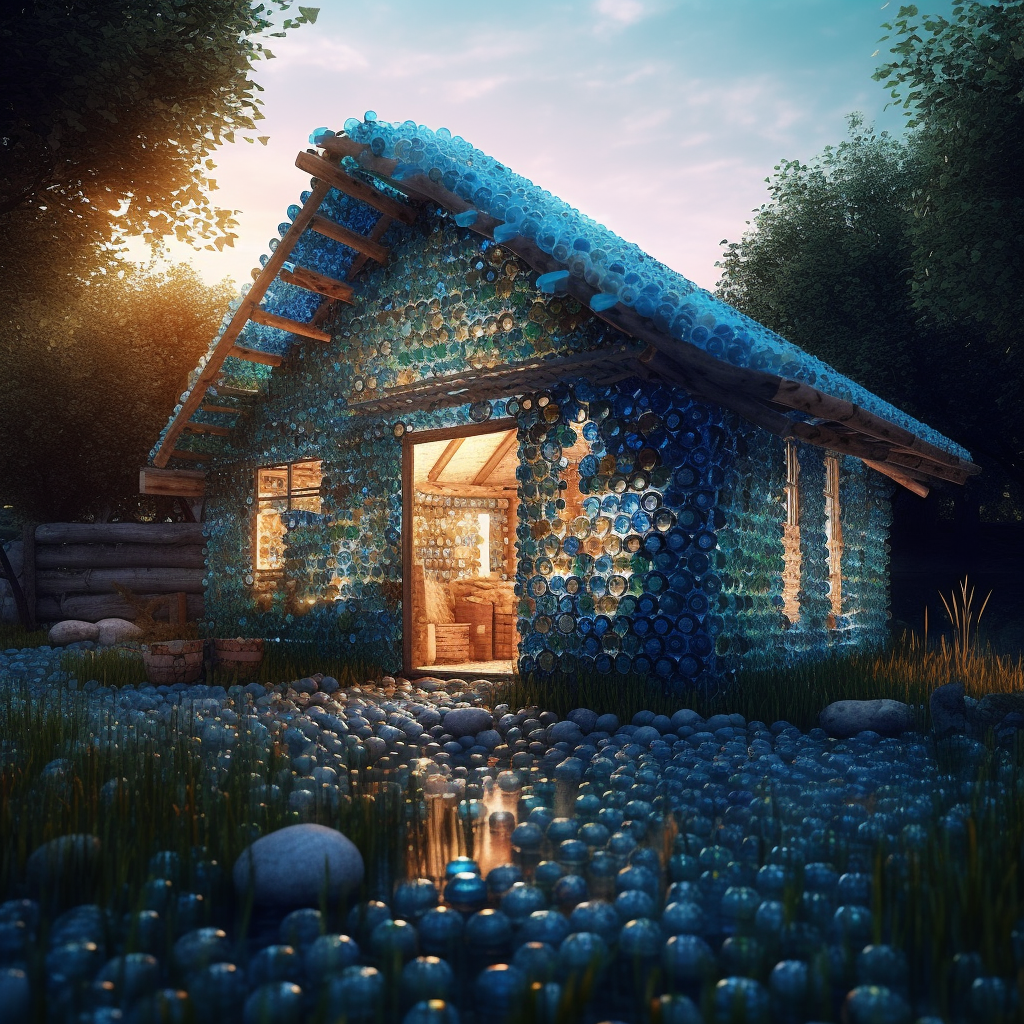 Harmonious Blend of Recycled Artistry and Natural Serenity