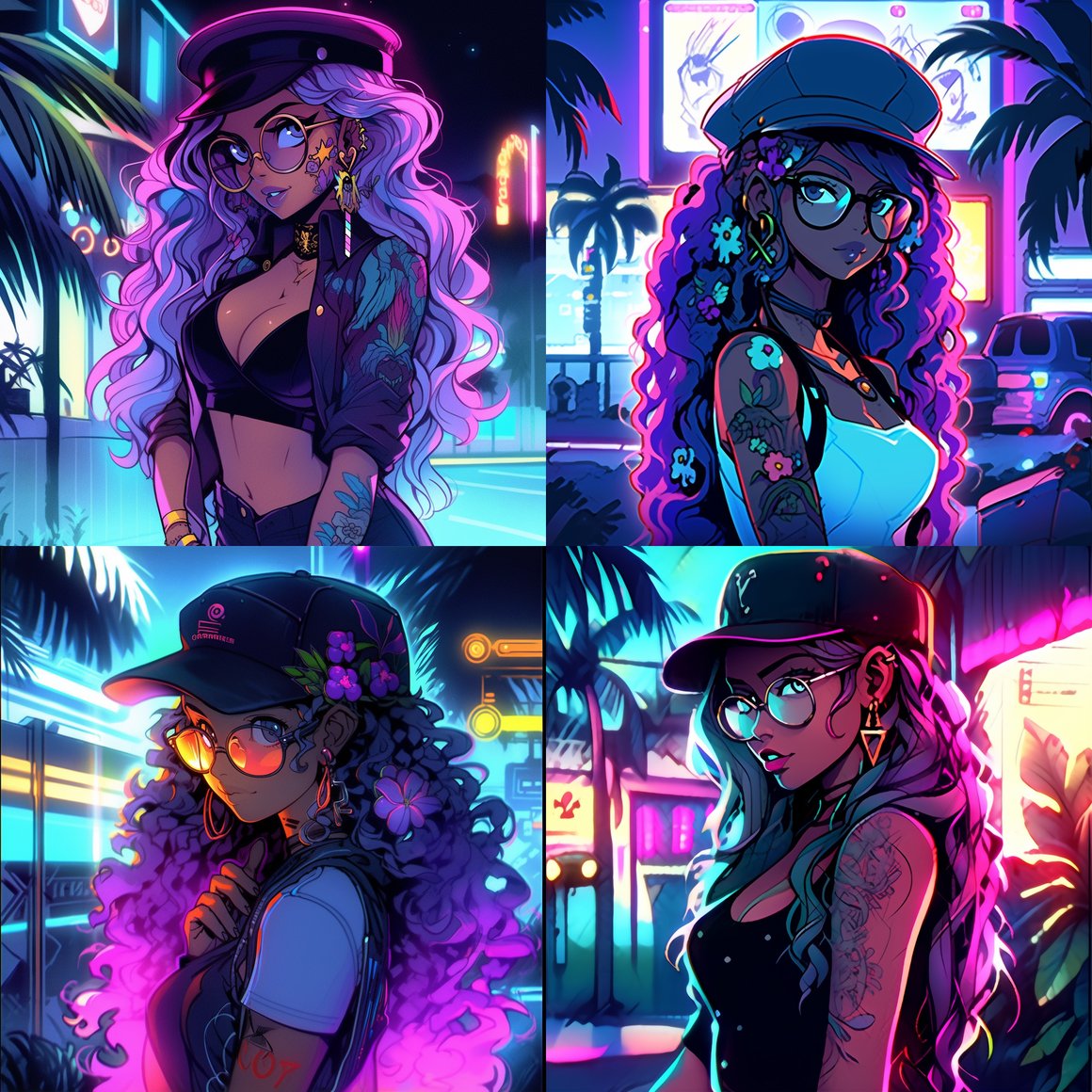 Neon Nights: A Cyberpunk Miami Goddess Saga