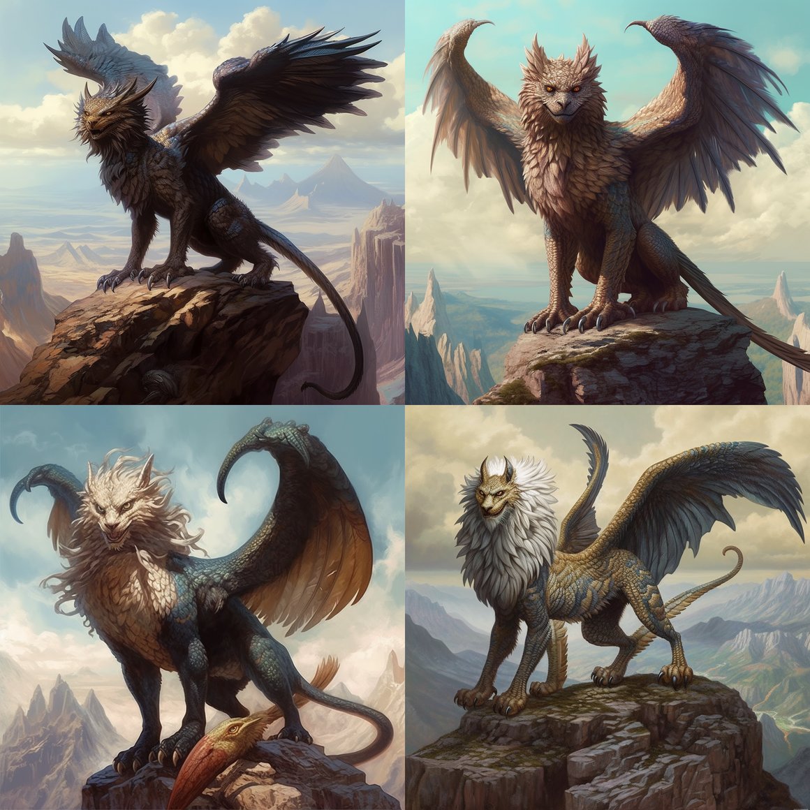 Chimeric Majesty: A Mythical Mountain Encounter