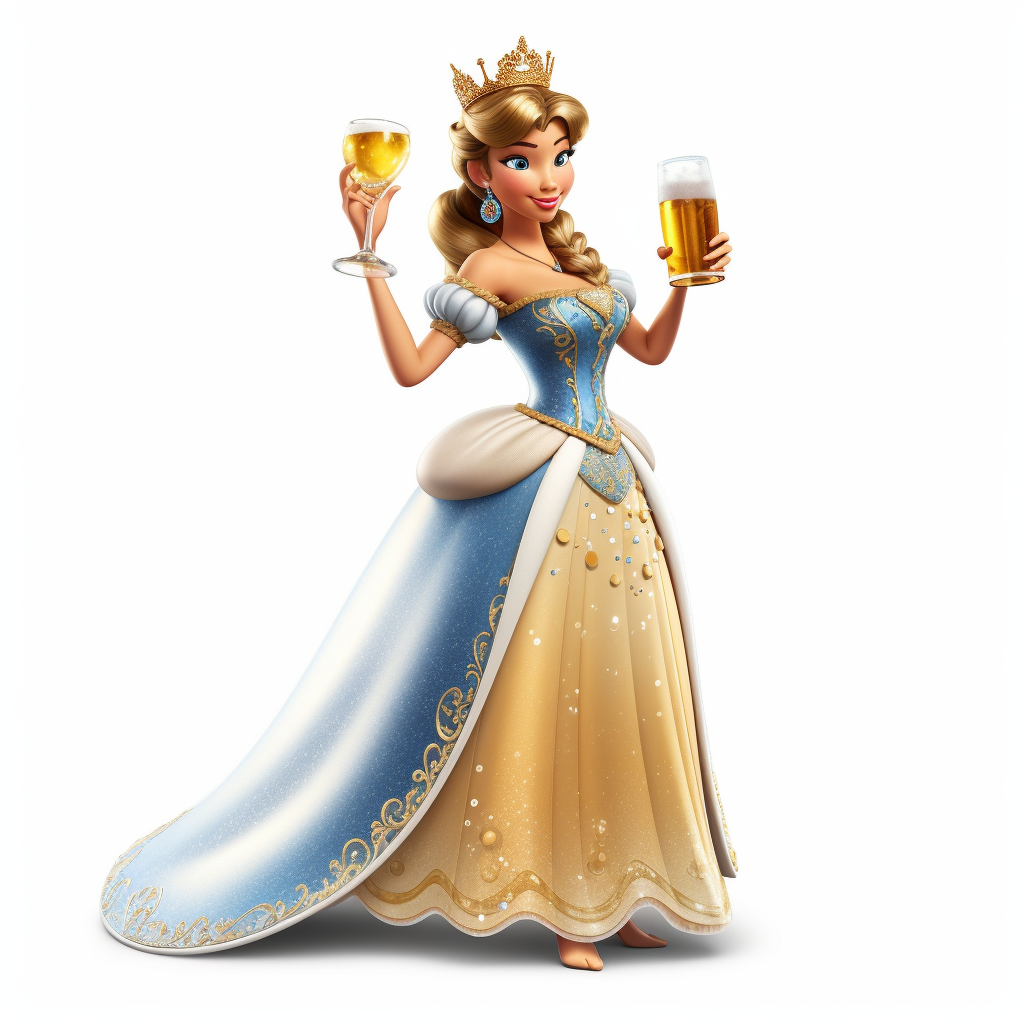Cinderella's Modern Revel: Mid-Journey Illustration