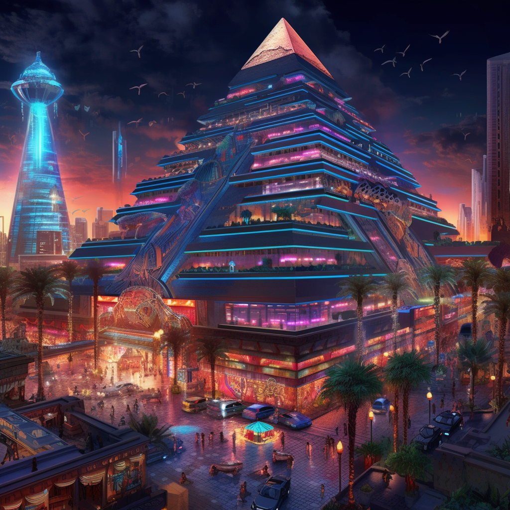 Neon Hieroglyphs: A Night Exposition of Futuristic Luxor